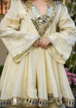 Real Mirror Work Jari Silk Sharara Suit Ready to Wear Premium Set - Image 7